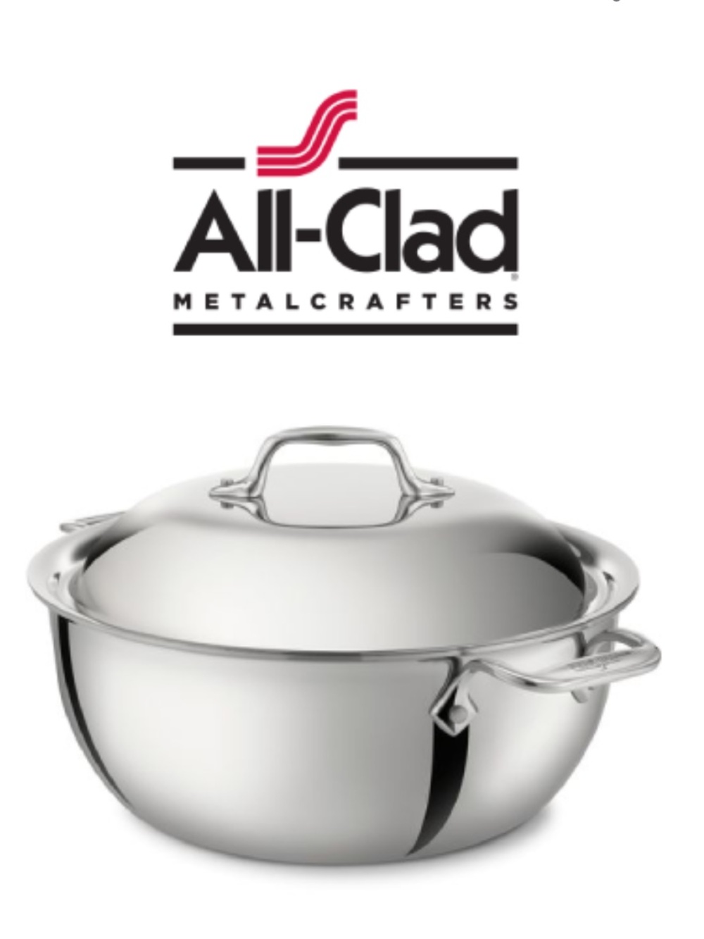 All-Clad D5 Brushed Stainless Steel 5.5-Qt Dutch Oven with Dome Lid Stock Pot